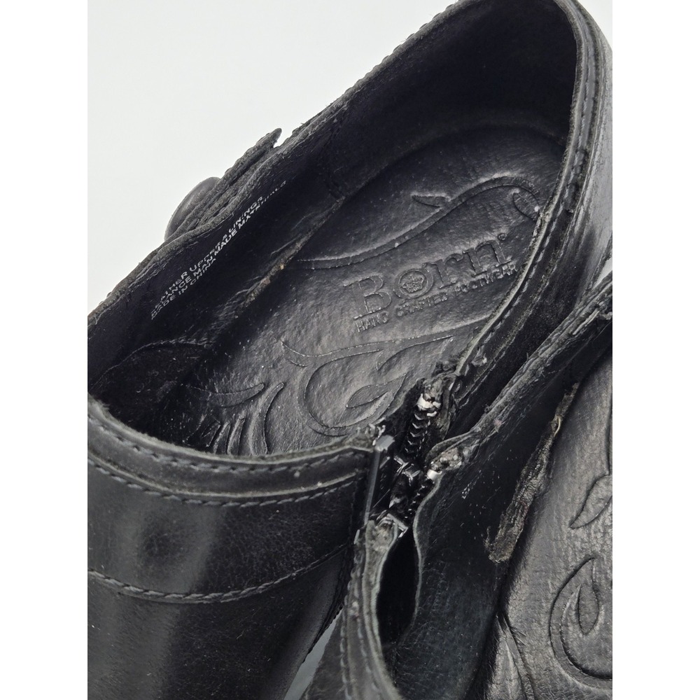 Born‎ Leather Ankle Boots Women's Size 9 Black Booties - Picture 7 of 11